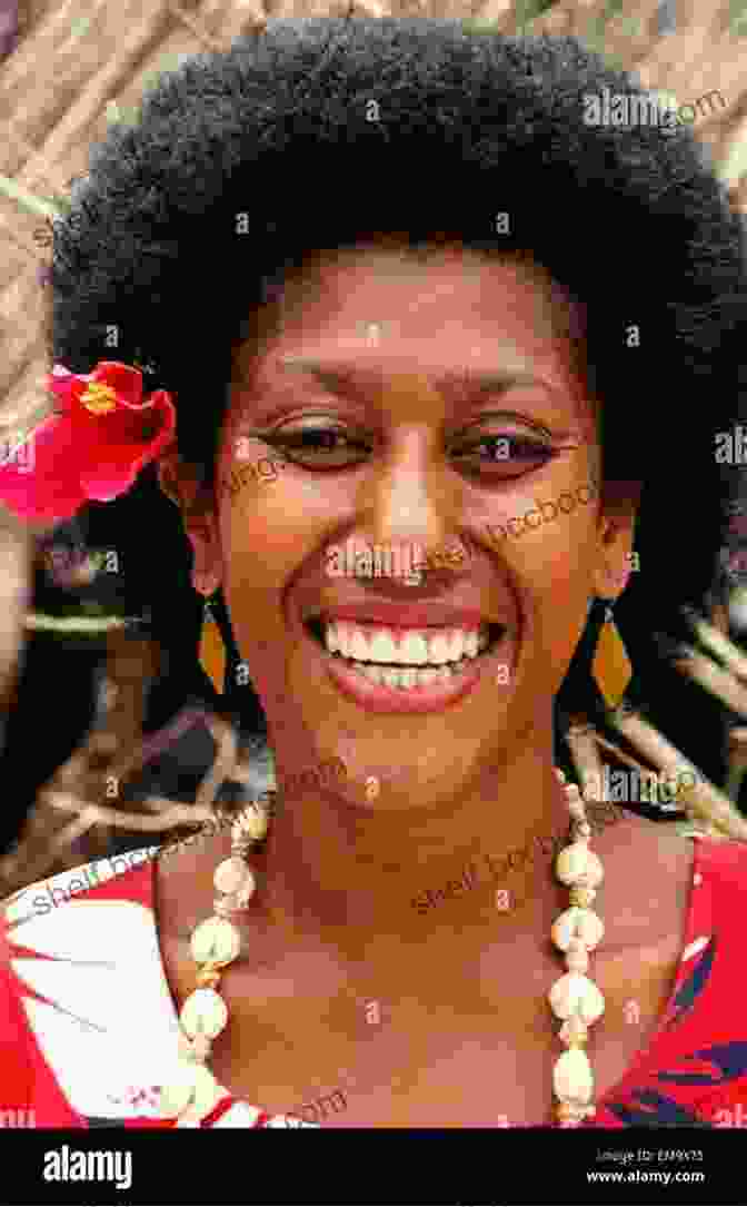 A Portrait Of A Smiling Fijian Woman, Her Eyes Reflecting Warmth And Happiness. Love Loss And Fiji Time