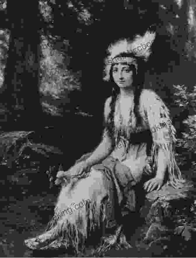 A Portrait Of Pocahontas, A Young Native American Woman With Long, Flowing Hair And Elaborate Traditional Clothing. The Double Life Of Pocahontas