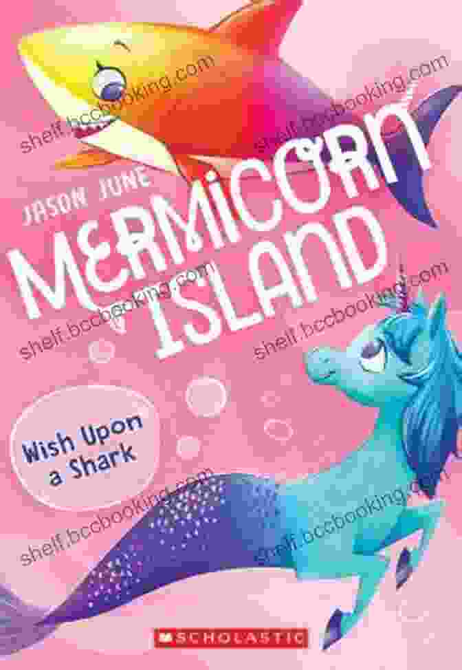 Cover Of 'Wish Upon Shark Mermicorn Island' Featuring Lily And Ethan Standing On A Beach With A Majestic Shark Mermicorn In The Background. Wish Upon A Shark (Mermicorn Island #4)
