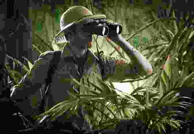 Jane Connor Standing Amidst Lush Jungle Foliage, Binoculars In Hand The Jungle Jane O Connor