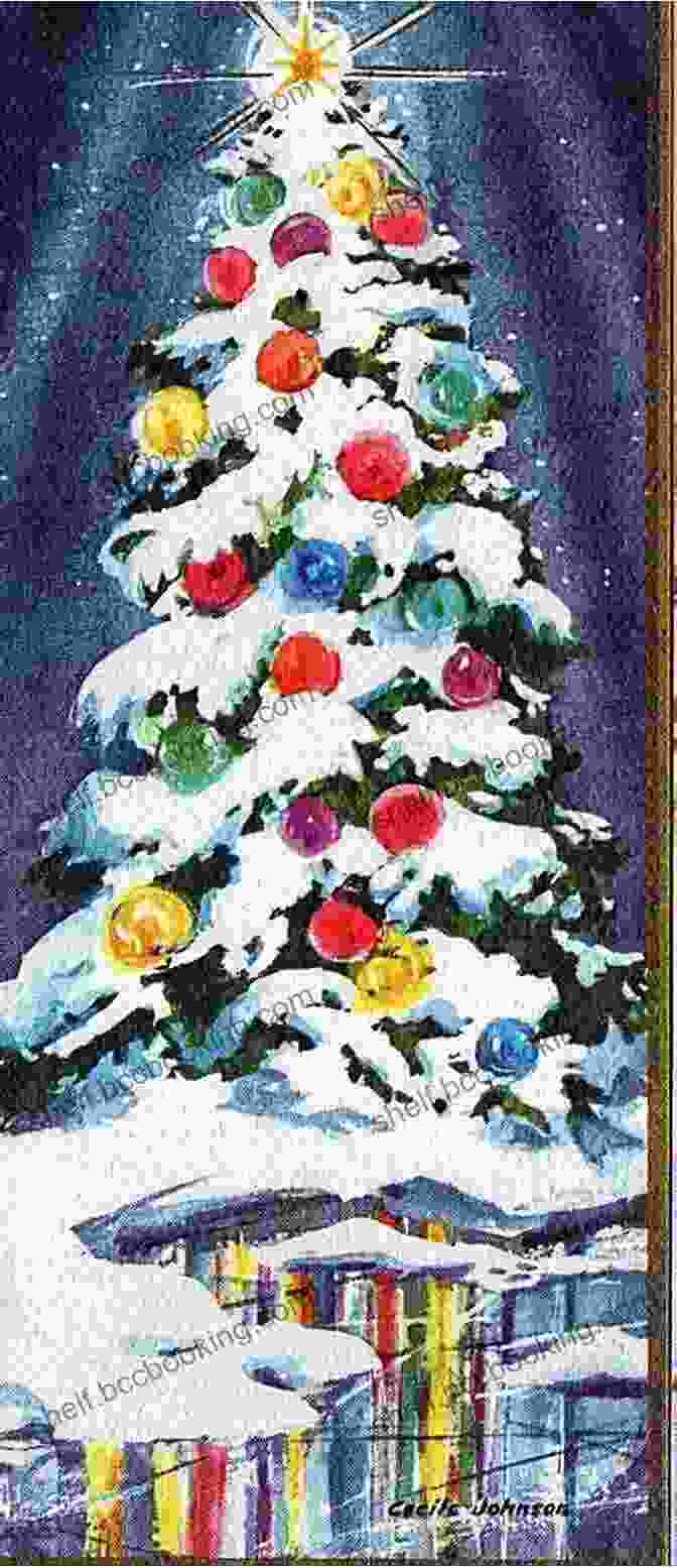 Mazadou And Nayelwa Gaze Up At A Towering, Snow Laden Christmas Tree. The Music Tree Christmas Mazadou Nayelwa