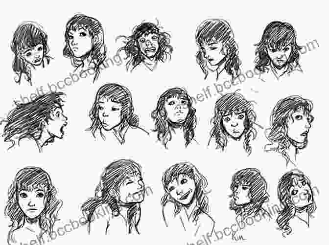 Sketches Of Various Facial Expressions, Showcasing The Interplay Of Emotions Through Linework And Shading. Sketching People: Life Drawing Basics
