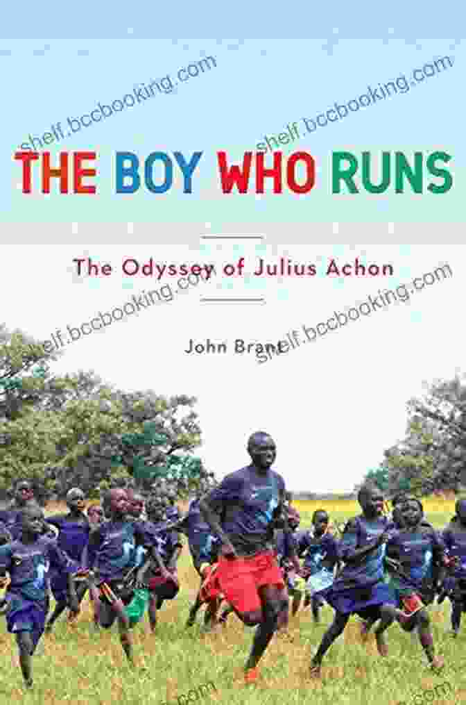 The Odyssey Of Julius Achon Book Cover Depicts Julius Standing Boldly Against A Backdrop Of Swirling Celestial Stardust, His Eyes Fixed On The Distant Horizon, Carrying A Weathered Backpack And A Walking Stick, Symbolizing His Journey Through The Cosmos And Time. The Boy Who Runs: The Odyssey Of Julius Achon