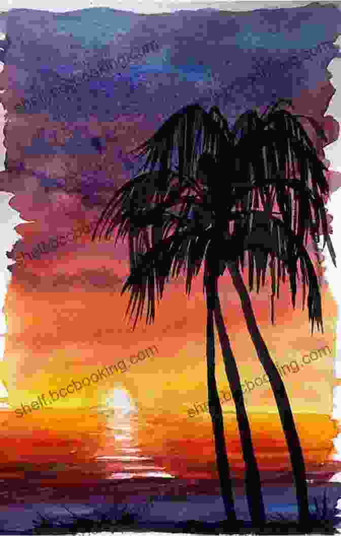 Vibrant Watercolour Painting Of A Sunset Paint Yourself Positive: Colourful Creative Watercolour